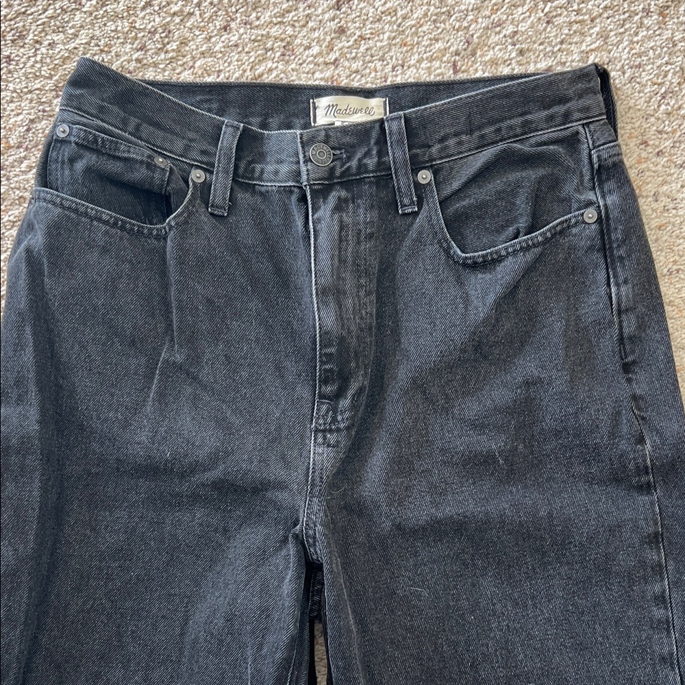 Women’s Madewell Washed Black Baggy Straight Leg Jeans - size 29